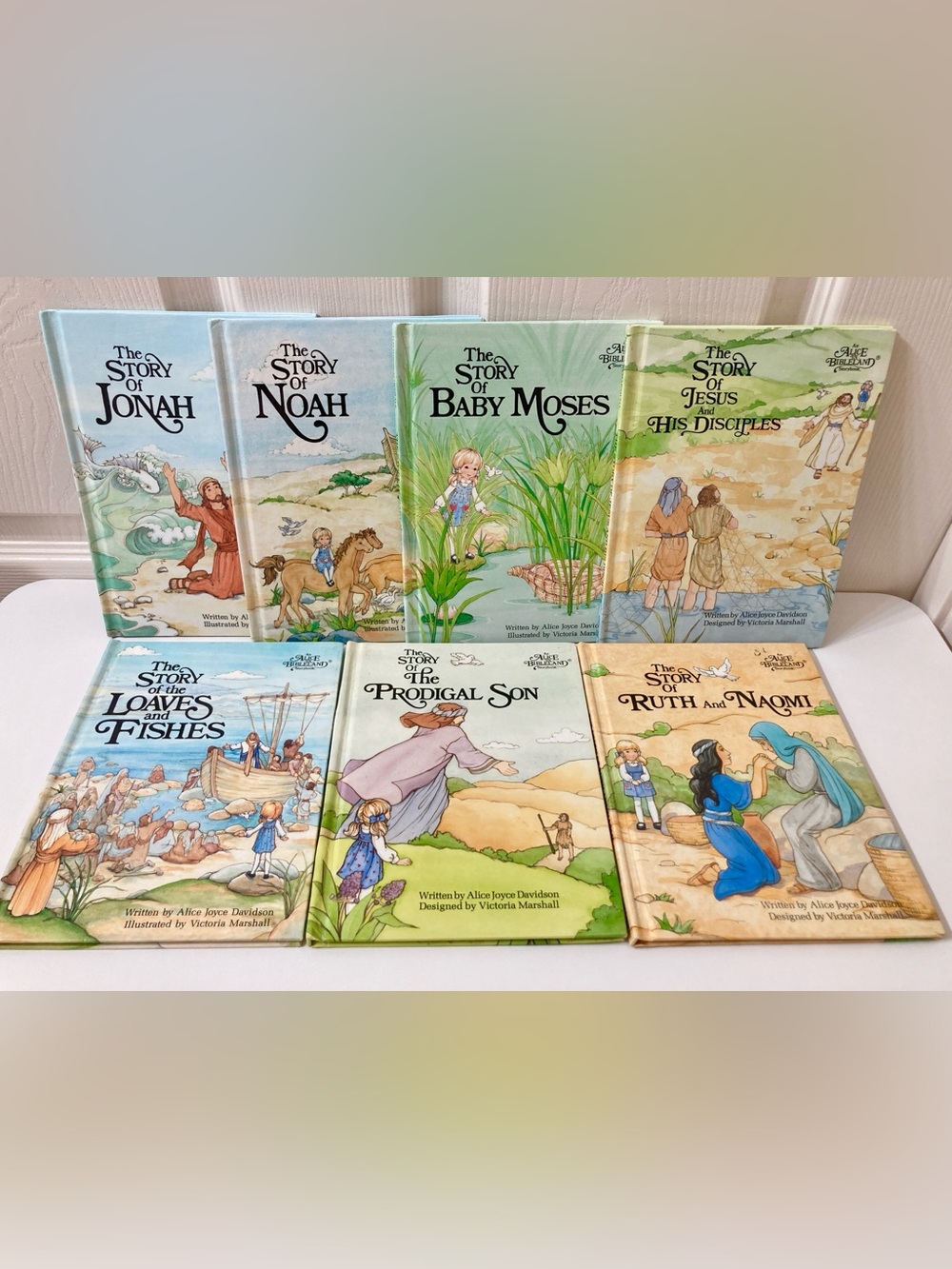 Lot of 7 Alice in Bibleland Books by Alice Davidson Moses Jonah Ruth Jesus Noah